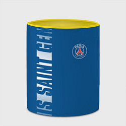 Кружка 3D PSG PARIS SAINT GERMAIN WHITE LINE SPORT, цвет: 3D-белый + желтый — фото 2