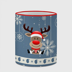 Кружка 3D New Years Deer, цвет: 3D-красный кант — фото 2