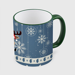 Кружка 3D New Years Deer, цвет: 3D-зеленый кант