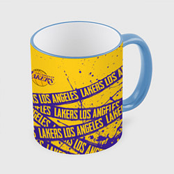 Кружка 3D LAKERS SPORT LINE STYLE NBA, цвет: 3D-небесно-голубой кант