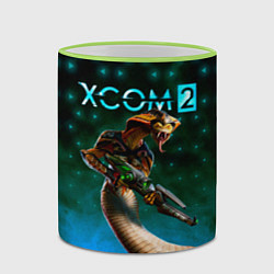 Кружка 3D XCOM ИКС КОМ рептилия, цвет: 3D-светло-зеленый кант — фото 2