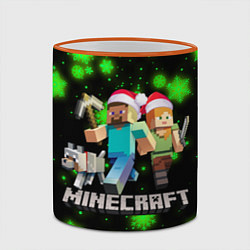 Кружка 3D НОВОГОДНИЙ MINECRAFT ГЕРОИ ИГРЫ, цвет: 3D-оранжевый кант — фото 2