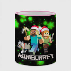 Кружка 3D НОВОГОДНИЙ MINECRAFT ГЕРОИ ИГРЫ, цвет: 3D-розовый кант — фото 2