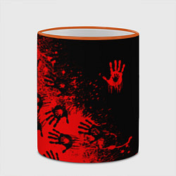 Кружка 3D Death Stranding Отпечаток рук паттерн, цвет: 3D-оранжевый кант — фото 2