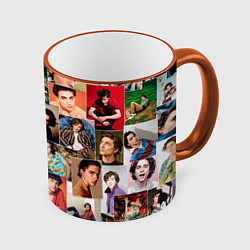 Кружка 3D Тимоти цветной коллаж, цвет: 3D-оранжевый кант