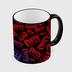 Кружка 3D POPPY PLAYTIME LOGO NEON, ХАГИ ВАГИ, цвет: 3D-черный кант
