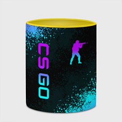 Кружка 3D CS GO NEON SYMBOL STYLE SKIN КС ГО НЕОН, цвет: 3D-белый + желтый — фото 2