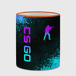 Кружка 3D CS GO NEON SYMBOL STYLE SKIN КС ГО НЕОН, цвет: 3D-оранжевый кант — фото 2