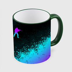 Кружка 3D CS GO NEON SYMBOL STYLE SKIN КС ГО НЕОН, цвет: 3D-зеленый кант