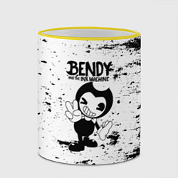 Кружка 3D Bendy and the ink machine - Black & White, цвет: 3D-желтый кант — фото 2