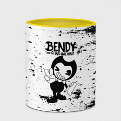 Кружка 3D Bendy and the ink machine - Black & White, цвет: 3D-белый + желтый — фото 2