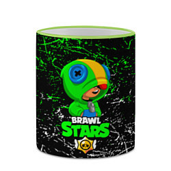 Кружка 3D BRAWL STARS LEON GREEN, цвет: 3D-светло-зеленый кант — фото 2