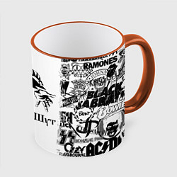 Кружка 3D КОРОЛЬ И ШУТ ЧЁРНО БЕЛЫЙ КЛОУН, цвет: 3D-оранжевый кант