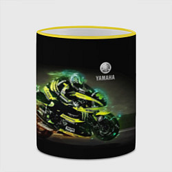 Кружка 3D YAMAHA - famous racing team!, цвет: 3D-желтый кант — фото 2