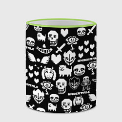 Кружка 3D UNDERTALE PATTERN БЕЛЫЙ, цвет: 3D-светло-зеленый кант — фото 2