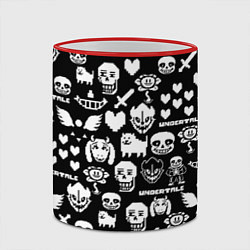 Кружка 3D UNDERTALE PATTERN БЕЛЫЙ, цвет: 3D-красный кант — фото 2