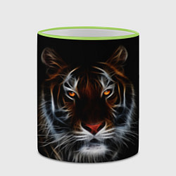 Кружка 3D Тигр в Темноте Глаза Зверя, цвет: 3D-светло-зеленый кант — фото 2