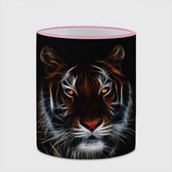 Кружка 3D Тигр в Темноте Глаза Зверя, цвет: 3D-розовый кант — фото 2