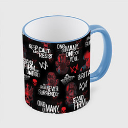 Кружка 3D WATCH DOGS LEGION REVOLUTION PATTERN, цвет: 3D-небесно-голубой кант