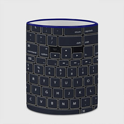 Кружка 3D КЛАВИАТУРА КОМПЬЮТЕРНАЯ КНОПКИ, цвет: 3D-синий кант — фото 2