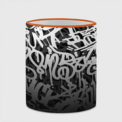 Кружка 3D GRAFFITI WHITE TAGS ГРАФФИТИ, цвет: 3D-оранжевый кант — фото 2