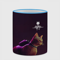Кружка 3D Stray Боевой котик, цвет: 3D-небесно-голубой кант — фото 2