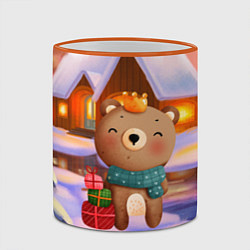 Кружка 3D Медвежонок Новогоднее настроение, цвет: 3D-оранжевый кант — фото 2
