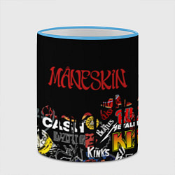 Кружка 3D MANESKIN, ЦВЕТНЫЕ ЛОГО РОК ГРУПП, цвет: 3D-небесно-голубой кант — фото 2