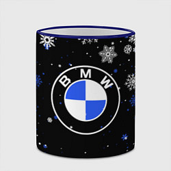 Кружка 3D НОВОГОДНИЙ БМВ НОВЫЙ ГОД BMW, цвет: 3D-синий кант — фото 2