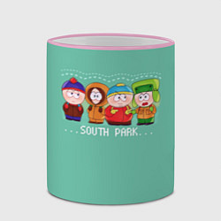 Кружка 3D South Park - Южный парк Кенни, Кайл, Эрик и Стэн, цвет: 3D-розовый кант — фото 2