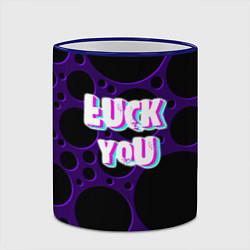 Кружка 3D Фраза - Luck You, цвет: 3D-синий кант — фото 2