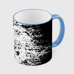 Кружка 3D ACDC - Музыкальные ноты, цвет: 3D-небесно-голубой кант