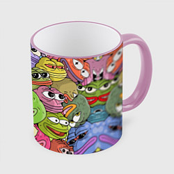Кружка 3D Pepe BOMBING, цвет: 3D-розовый кант