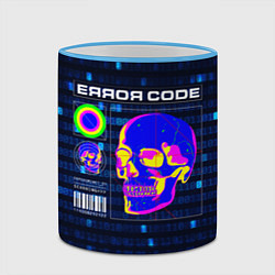 Кружка 3D Error code: Hacker Хакер программист, цвет: 3D-небесно-голубой кант — фото 2