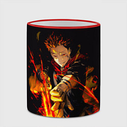 Кружка 3D Сукуна стреляет пламенем Магическая битва, цвет: 3D-красный кант — фото 2