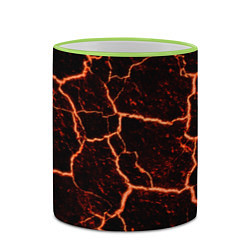 Кружка 3D Раскаленная лаваhot lava, цвет: 3D-светло-зеленый кант — фото 2