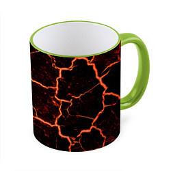 Кружка 3D Раскаленная лаваhot lava, цвет: 3D-светло-зеленый кант