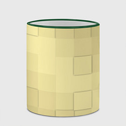 Кружка 3D Золотые квадраты, цвет: 3D-зеленый кант — фото 2