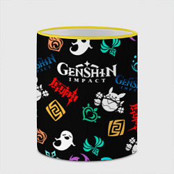 Кружка 3D Электро стихия Геншин, цвет: 3D-желтый кант — фото 2