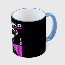 Кружка 3D У коми сан проблемы с общением Аниме Шока, цвет: 3D-небесно-голубой кант