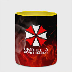 Кружка 3D Umbrella Corporation пламя, цвет: 3D-белый + желтый — фото 2