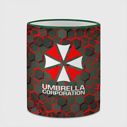 Кружка 3D Umbrella Corporation соты, цвет: 3D-зеленый кант — фото 2