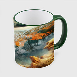 Кружка 3D Песчаный Космос, цвет: 3D-зеленый кант