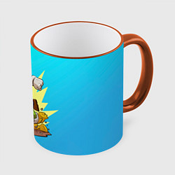 Кружка 3D Марио за работой, цвет: 3D-оранжевый кант