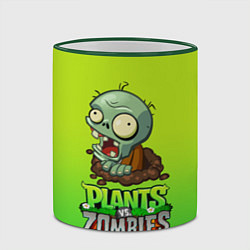 Кружка 3D Plants vs Zombies зомби, цвет: 3D-зеленый кант — фото 2