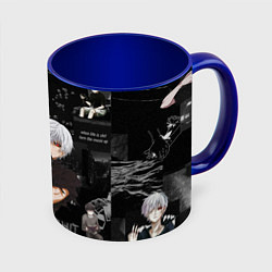 Кружка 3D Грустный Канеки Токийский Гуль Tokyo Ghoul, цвет: 3D-белый + синий