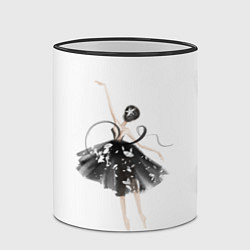 Кружка 3D Девушка балерина, цвет: 3D-черный кант — фото 2