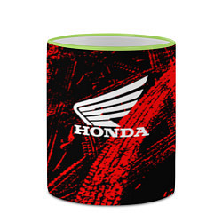 Кружка 3D Honda следы от шин, цвет: 3D-светло-зеленый кант — фото 2