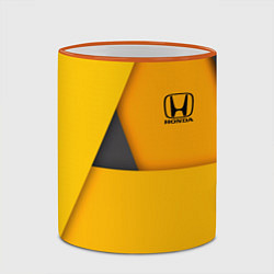 Кружка 3D Honda - Yellow, цвет: 3D-оранжевый кант — фото 2