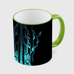 Кружка 3D CYBERPUNK 2077 Логотип, цвет: 3D-светло-зеленый кант
